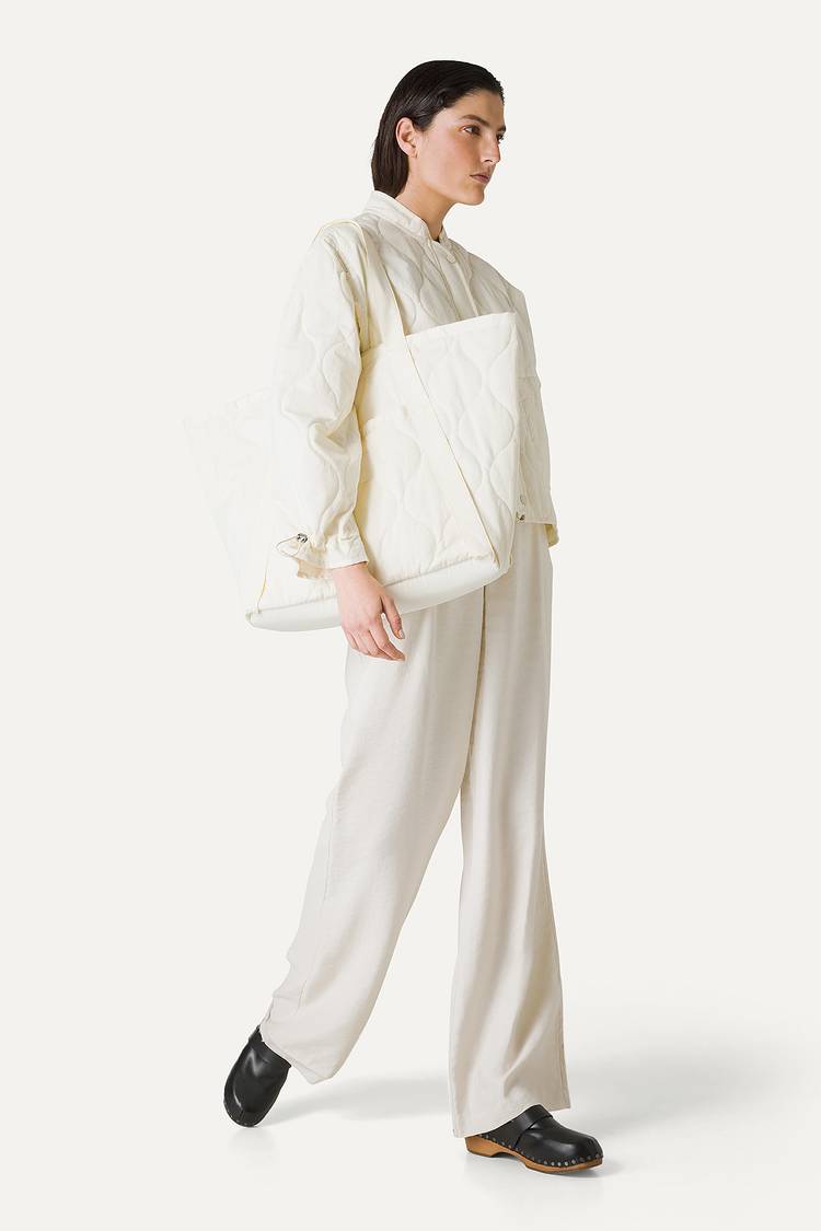 Oof Wear GIACCA CORTA SVASATA IN COTONE TRAPUNTATO 9224 - VANIGLIA Vendite Flash