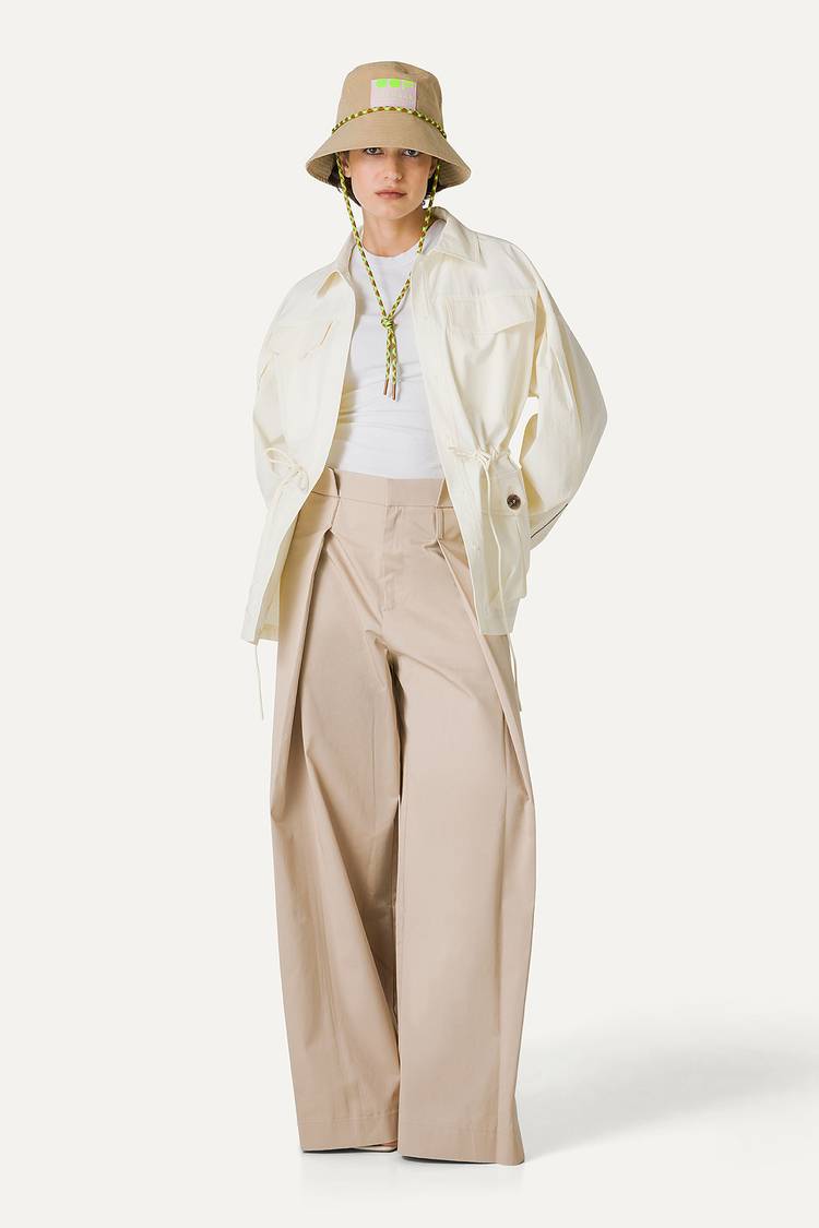 Oof Wear SAHARIANA OVER IN COTONE LEGGERO 9228 - VANIGLIA In Saldo