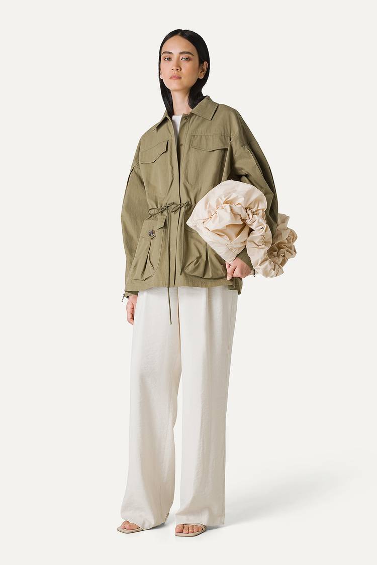 Oof Wear SAHARIANA OVER IN COTONE LEGGERO 9228 - VERDE MUSCHIO Moda
