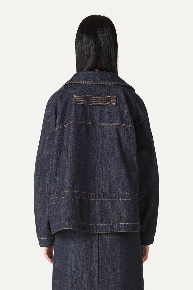 Oof Wear TRENCH CORTO IN DENIM LAVATO 9202 - BLU SCURO 2025