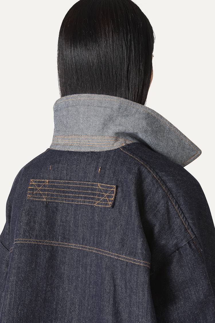 Oof Wear TRENCH CORTO IN DENIM LAVATO 9202 - BLU SCURO 2025
