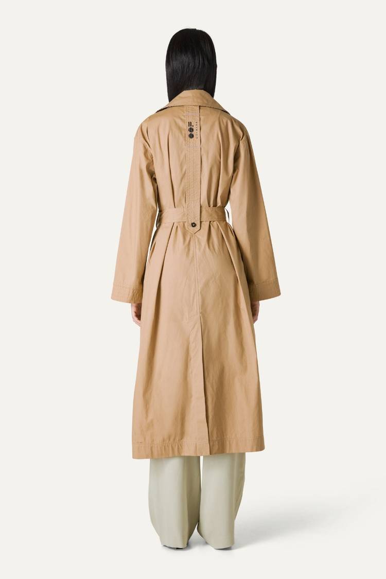 Oof Wear TRENCH LUNGO IN GABARDINA DI COTONE LEGGERO 9203 - NATURALE Italy