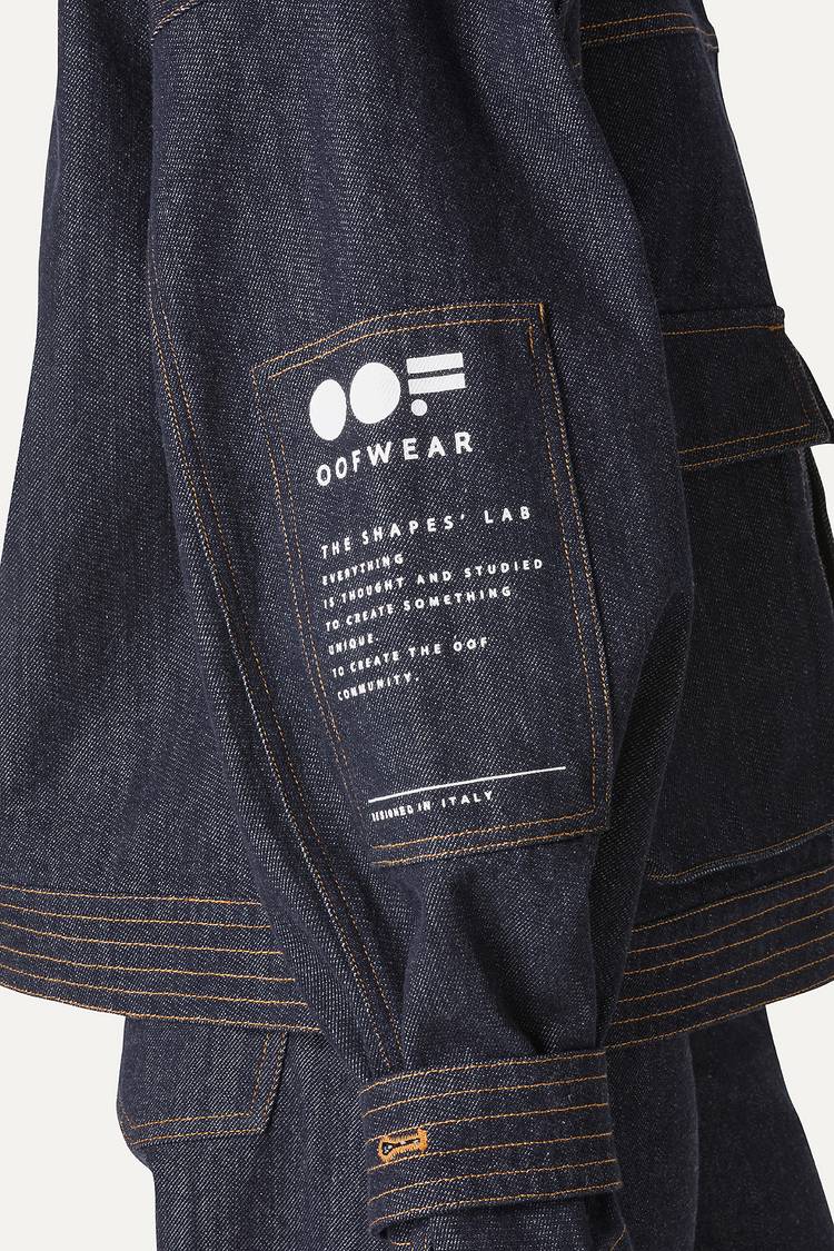 Oof Wear GIACCA CORTA IN DENIM LAVATO 9205 - BLU SCURO Ultimi tre giorni