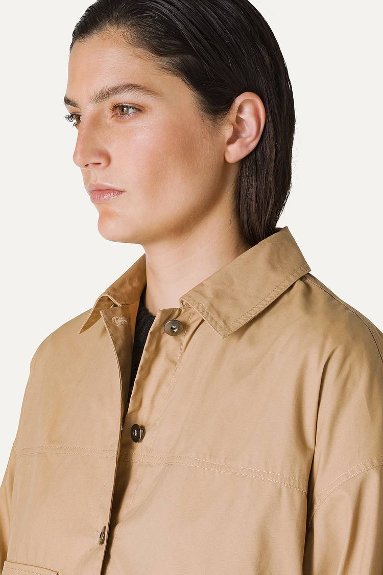 Oof Wear GIACCA CORTA IN GABARDINA DI COTONE LEGGERO 9205 - NATURALE Nuovo