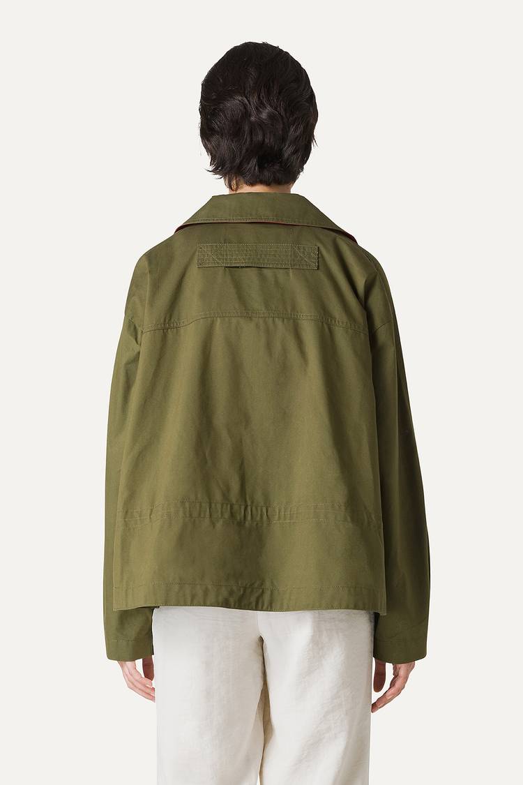 Oof Wear TRENCH CORTO IN GABARDINA DI COTONE LEGGERO 9202 - FORESTA Qualità