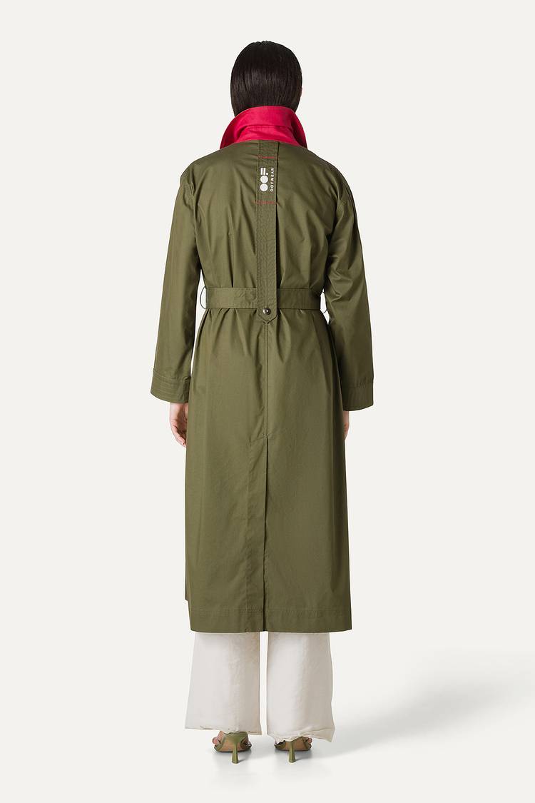 Oof Wear TRENCH LUNGO IN GABARDINA DI COTONE LEGGERO 9203 - FORESTA Vendita