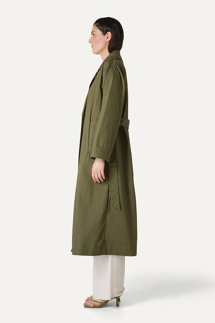Oof Wear TRENCH LUNGO IN GABARDINA DI COTONE LEGGERO 9203 - FORESTA Vendita