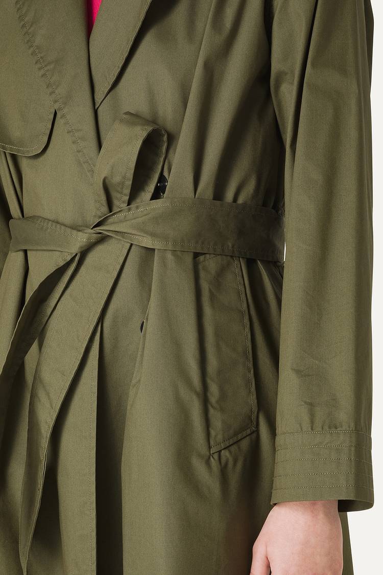 Oof Wear TRENCH LUNGO IN GABARDINA DI COTONE LEGGERO 9203 - FORESTA Vendita