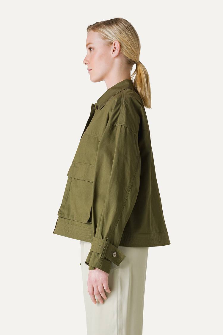 Oof Wear GIACCA CORTA IN GABARDINA DI COTONE LEGGERO 9205 - FORESTA Pezzi Unici
