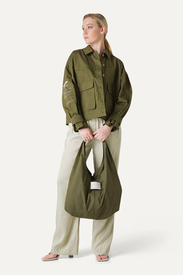 Oof Wear GIACCA CORTA IN GABARDINA DI COTONE LEGGERO 9205 - FORESTA Pezzi Unici