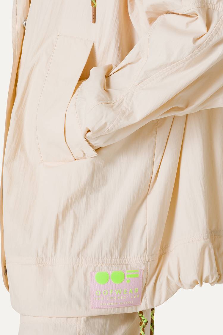 Oof Wear GIACCA CON CAPPUCCIO OVER IN NYLON 9206 - CREMA Sottocosto