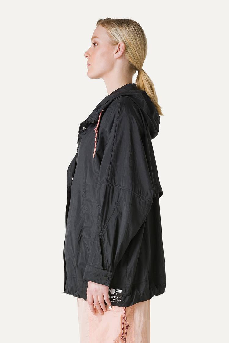 Oof Wear GIACCA CON CAPPUCCIO OVER IN NYLON 9206 - NERO Presa