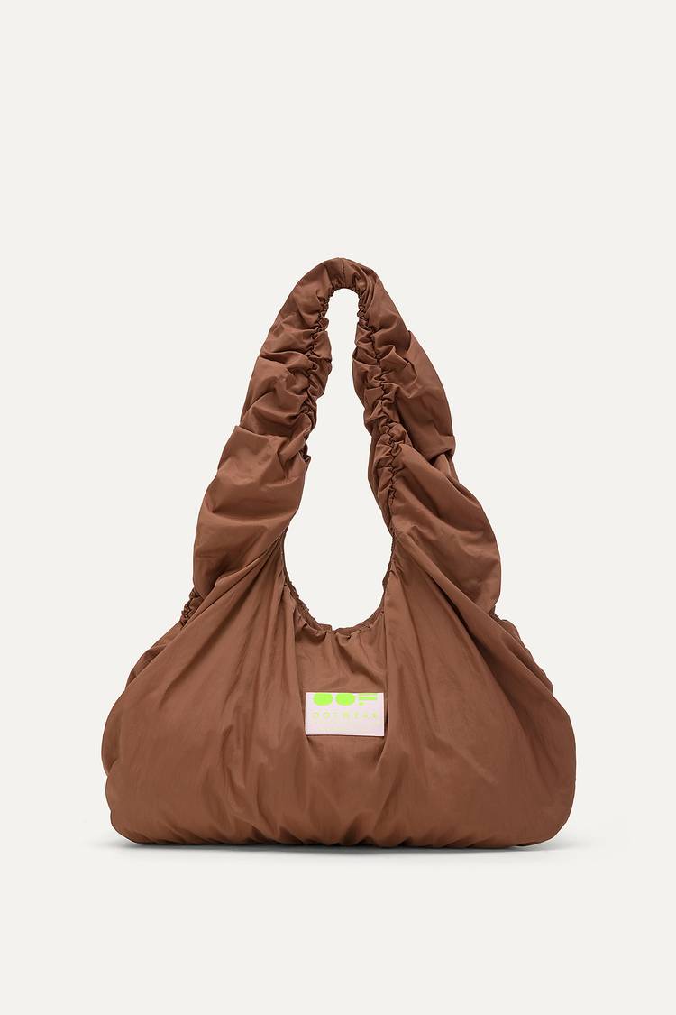 Oof Wear BORSA A SPALLA IN NYLON CRINCLE WATER REPELLENT 3079 - CIOCCOLATO Vendite Flash