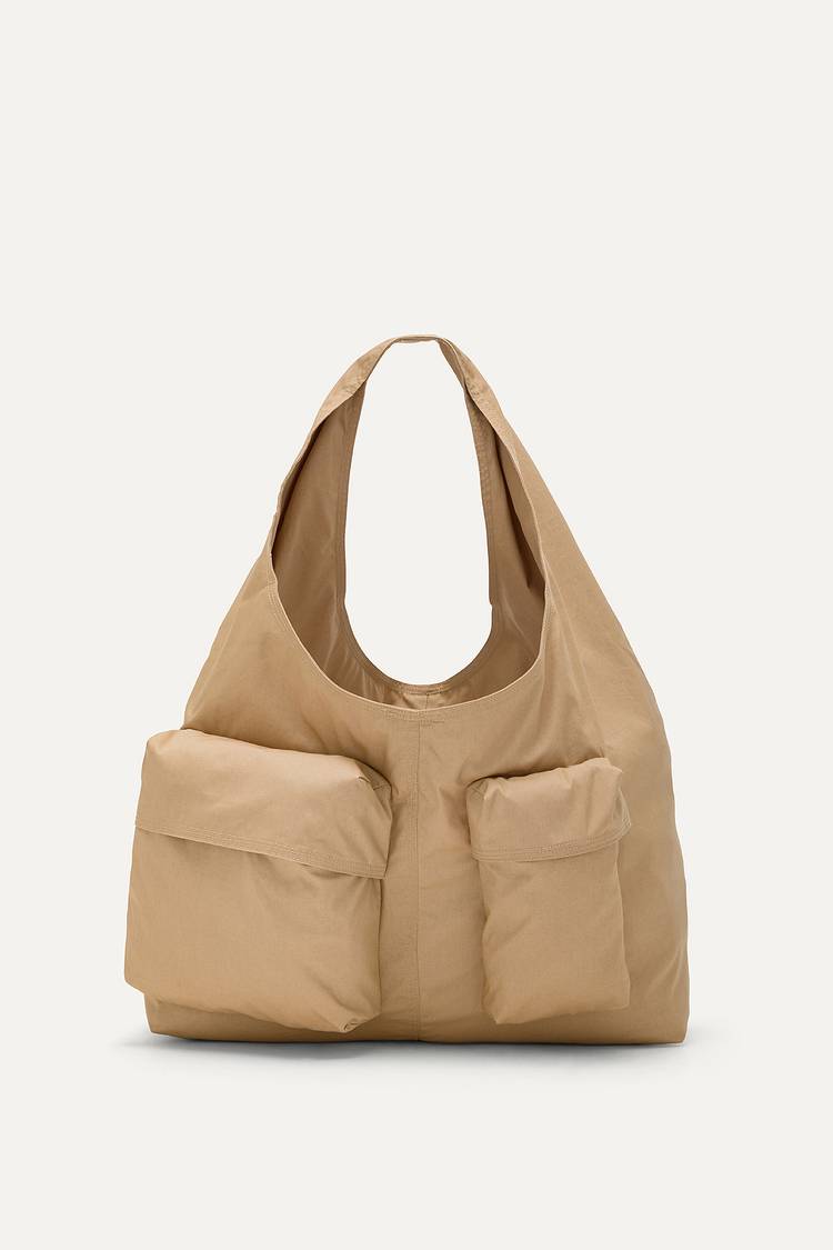 Oof Wear BORSA CON TASCHE IN GABARDINA DI COTONE 3085 - NATURALE Italia