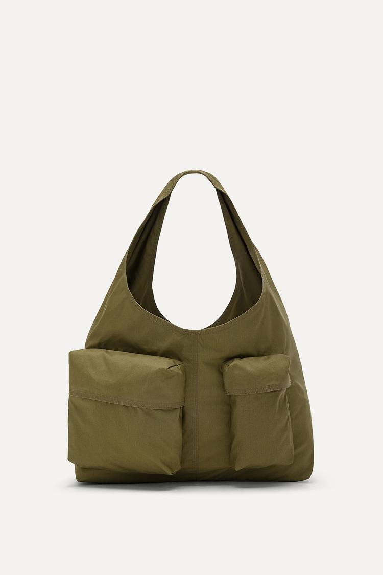 Oof Wear BORSA CON TASCHE IN GABARDINA DI COTONE 3085 - FORESTA In Linea