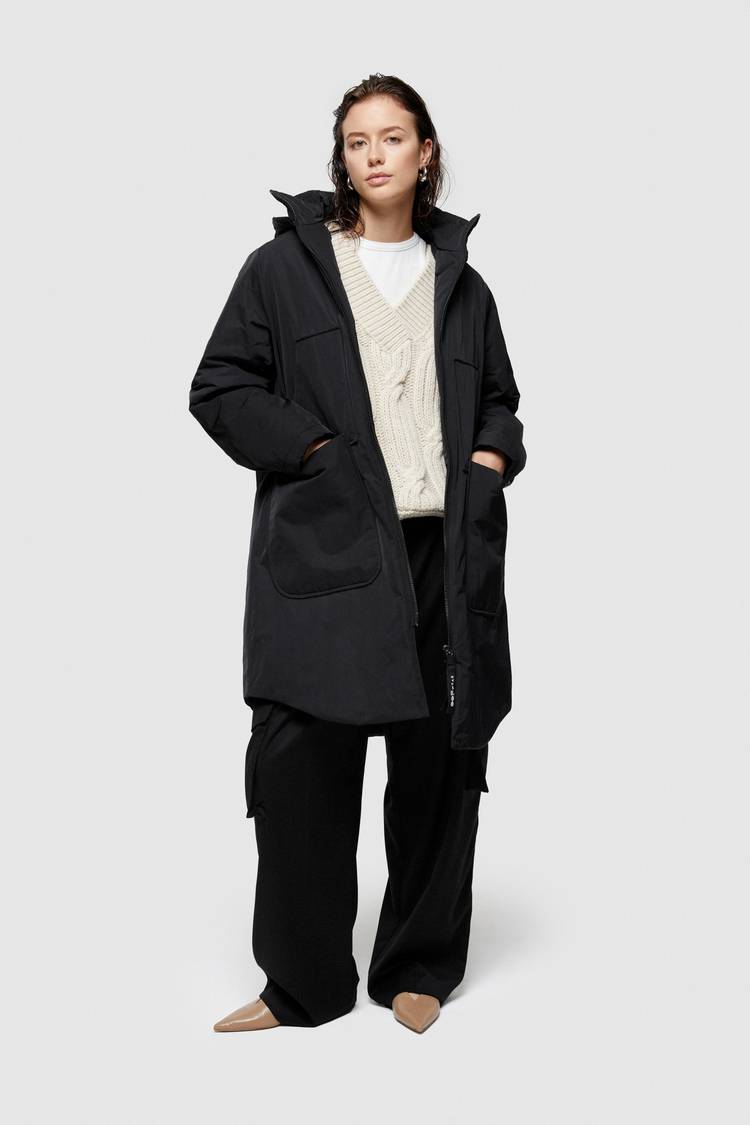 Oof Wear PARKA LUNGO 9094 IN NYLON MEMORY - NERO Qualità