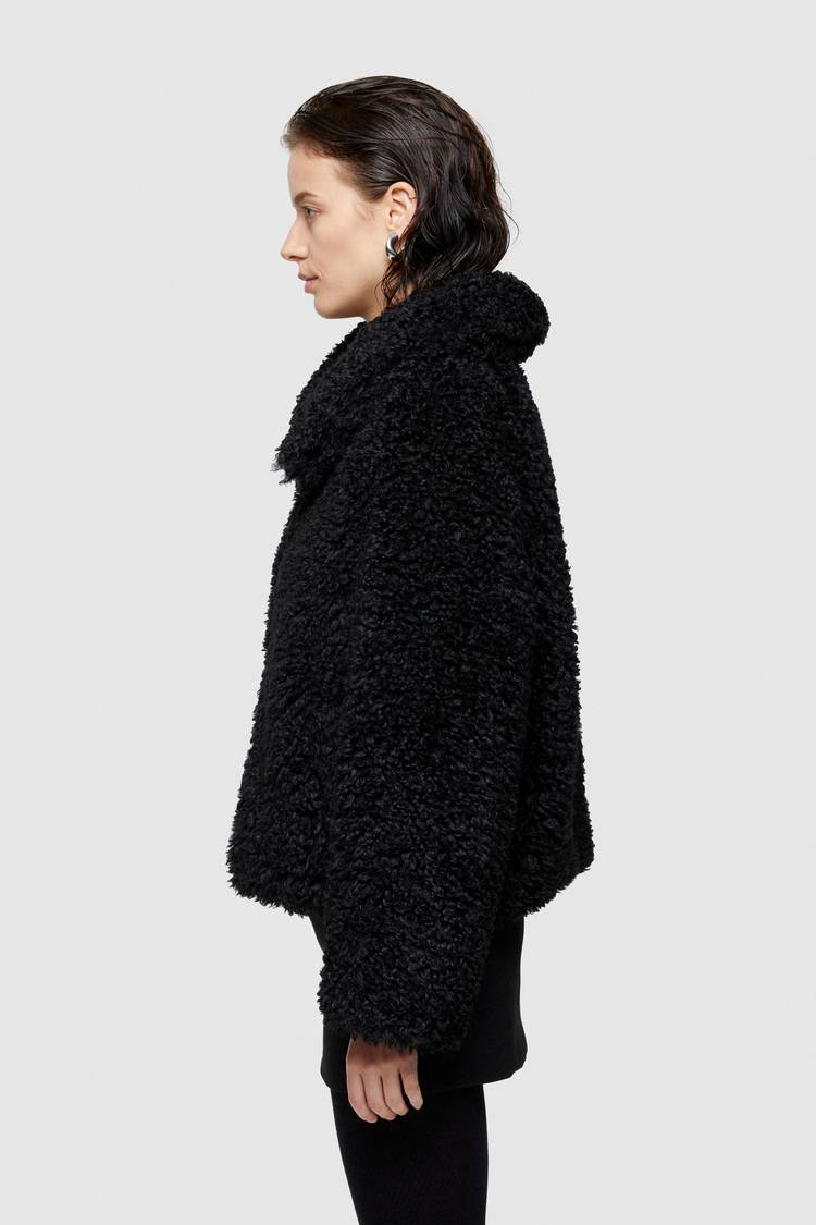 Oof Wear GIACCA CORTA 9258 IN PELLICCIA SINTETICA - NERO Qualità Garantita