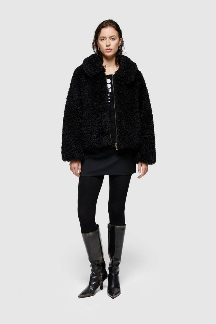 Oof Wear GIACCA CORTA 9258 IN PELLICCIA SINTETICA - NERO Qualità Garantita