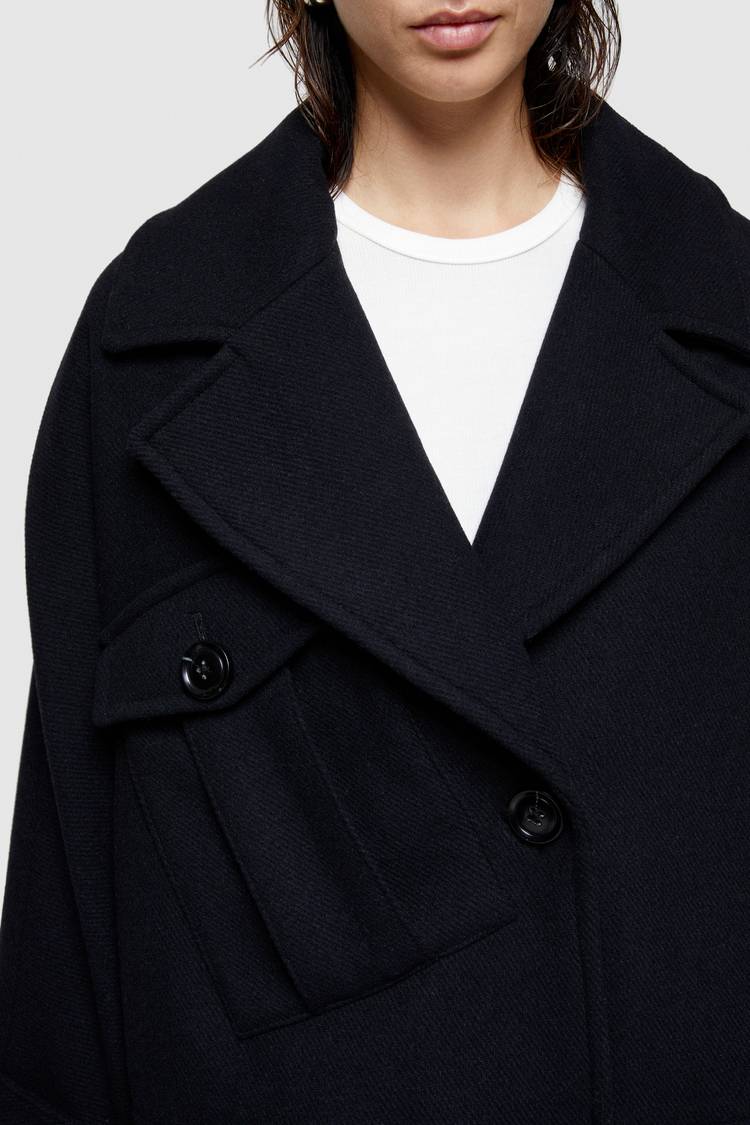 Oof Wear CAPPOTTO CORTO 9268 IN PANNO DI LANA - BLU NOTTE Consegna Veloce