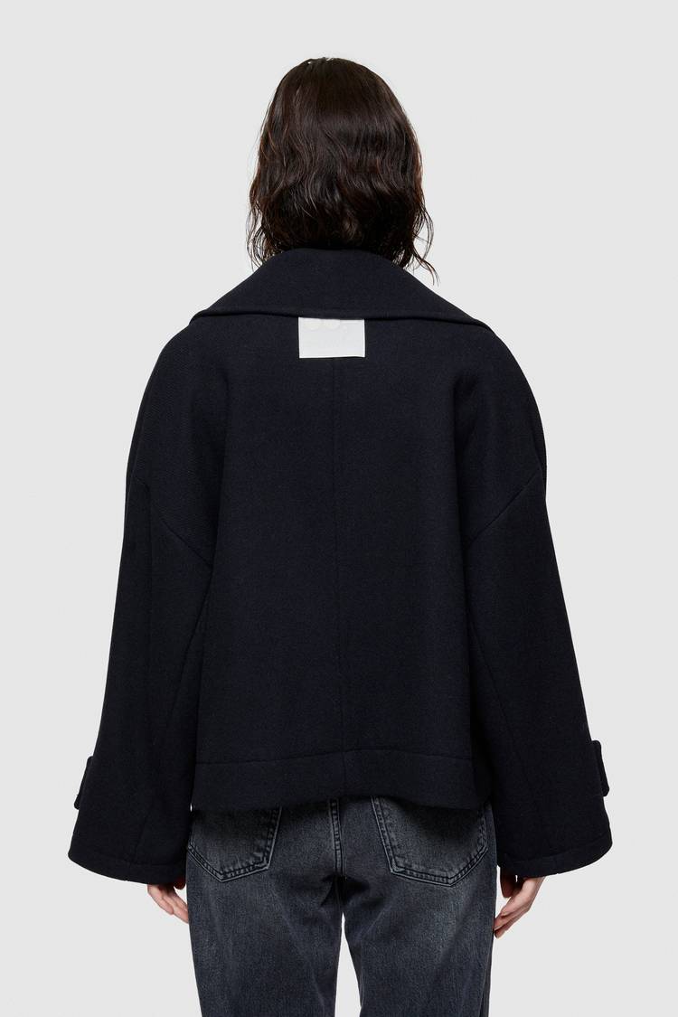 Oof Wear CAPPOTTO CORTO 9268 IN PANNO DI LANA - BLU NOTTE Consegna Veloce