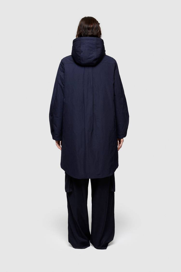Oof Wear PARKA LUNGO 9094 IN NYLON MEMORY - BLU NOTTE Promozione Limitata