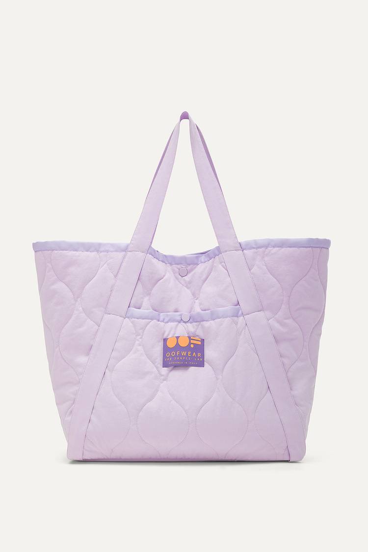 Oof Wear BORSA SHOPPER IN COTONE TRAPUNTATO 3084 - LILLA Shopping Online
