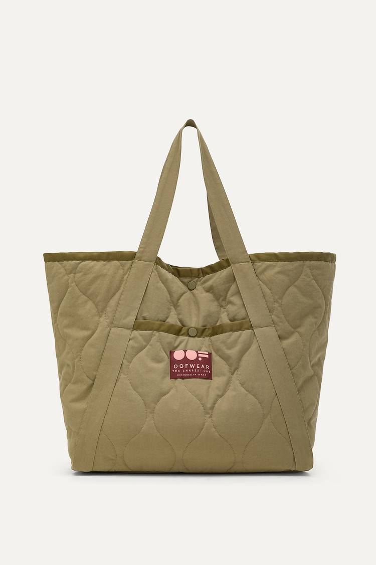 Oof Wear BORSA SHOPPER IN COTONE TRAPUNTATO 3084 - VERDE MUSCHIO Affare Del Giorno
