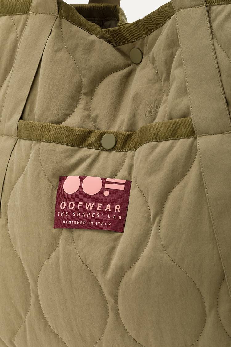 Oof Wear BORSA SHOPPER IN COTONE TRAPUNTATO 3084 - VERDE MUSCHIO Affare Del Giorno