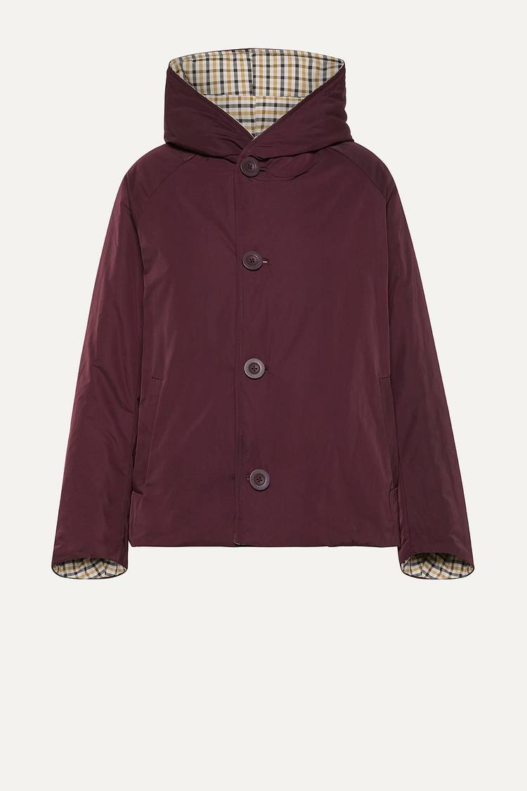 Oof Wear GIACCA REVERSIBILE 9006 IN NYLON MEMORY - MARRONE/PRUGNA Nuova