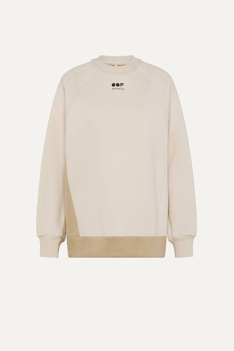 Oof Wear FELPA BICOLOR 4067 CON LOGO - PANNA/BEIGE Italia