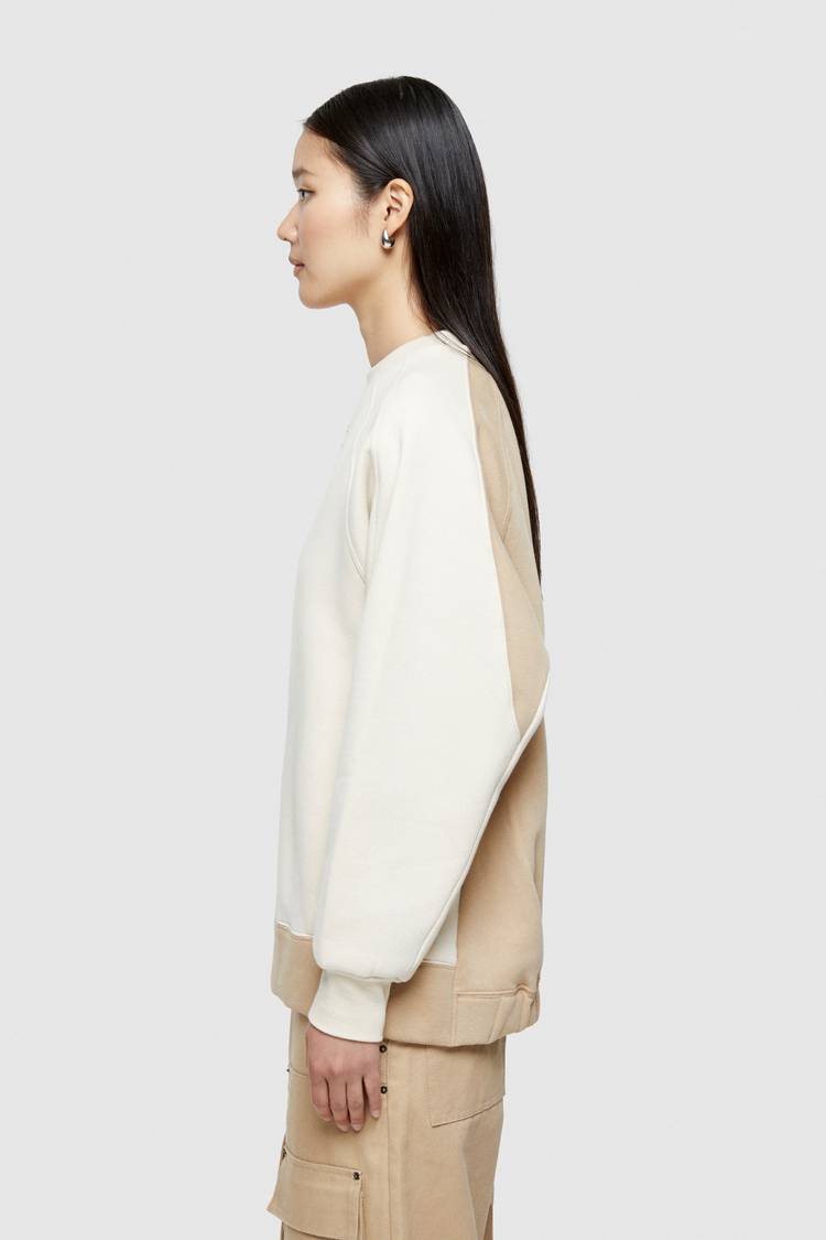 Oof Wear FELPA BICOLOR 4067 CON LOGO - PANNA/BEIGE Italia