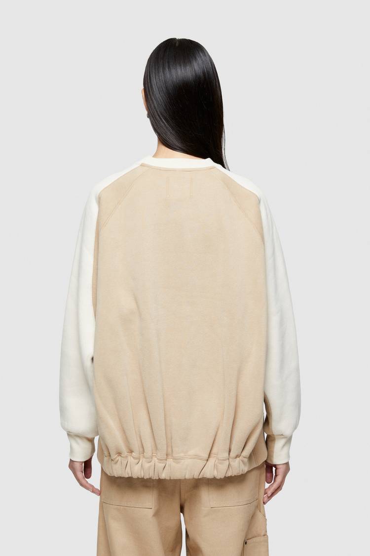 Oof Wear FELPA BICOLOR 4067 CON LOGO - PANNA/BEIGE Italia