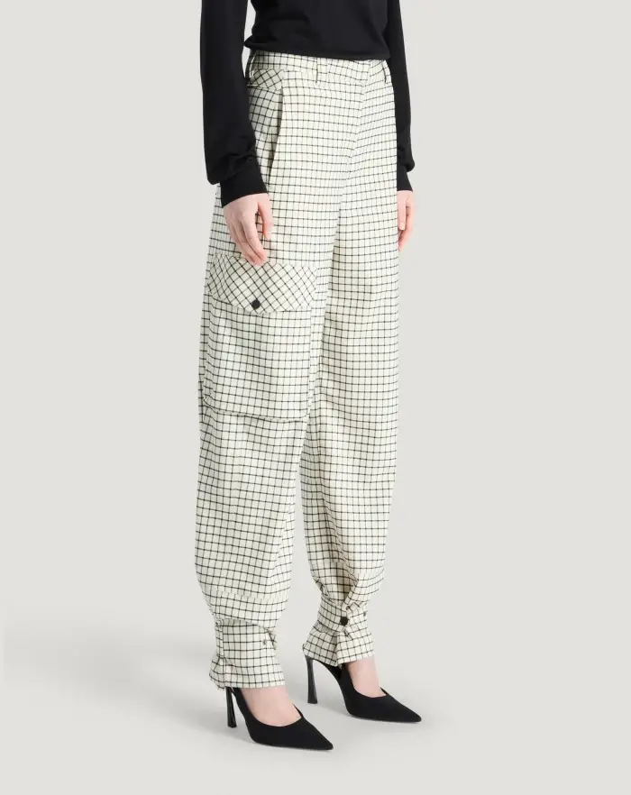 Pantaloni Torino Pantaloni Giselle in lana stretch check Presa