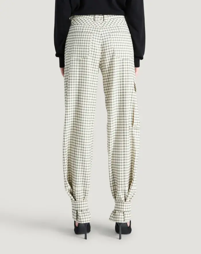 Pantaloni Torino Pantaloni Giselle in lana stretch check Presa
