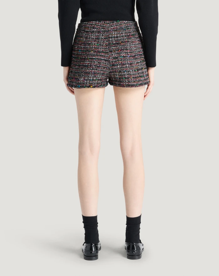 Pantaloni Torino Shorts Julie in tweed multicolor In Saldo