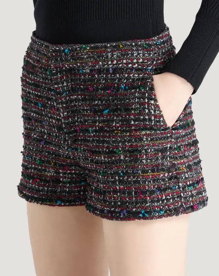 Pantaloni Torino Shorts Julie in tweed multicolor In Saldo