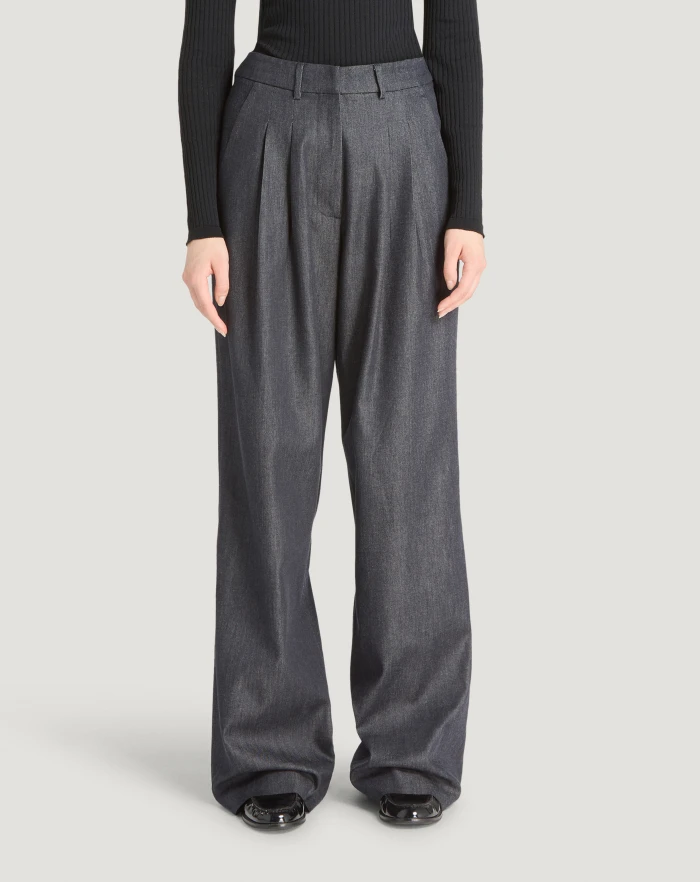 Pantaloni Torino Jeans Frankie in denim di cotone e seta Italia