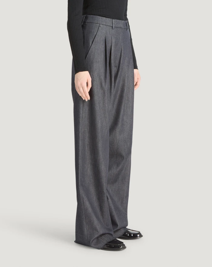 Pantaloni Torino Jeans Frankie in denim di cotone e seta Italia