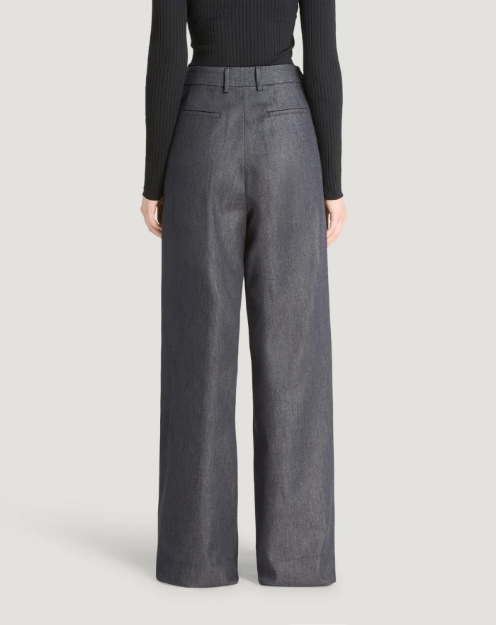 Pantaloni Torino Jeans Frankie in denim di cotone e seta Italia
