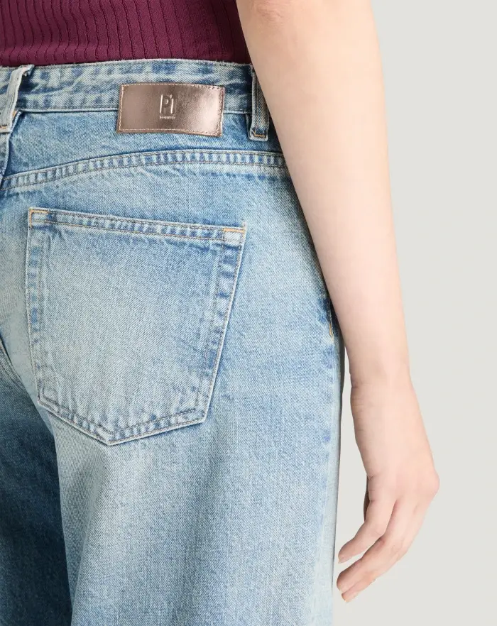 Pantaloni Torino Jeans Tina in denim indigo di cotone Promozione