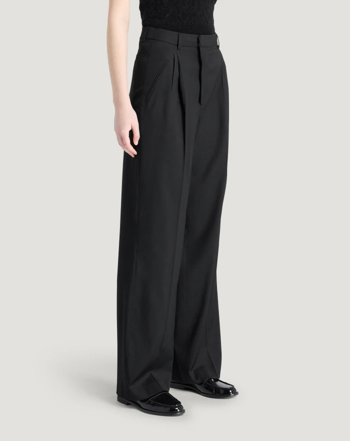 Pantaloni Torino Pantaloni Vivian in twill di lana fluida Soddisfazione Garantita