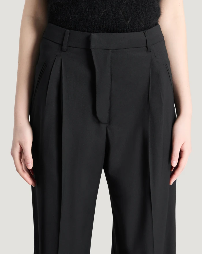 Pantaloni Torino Pantaloni Vivian in twill di lana fluida Soddisfazione Garantita