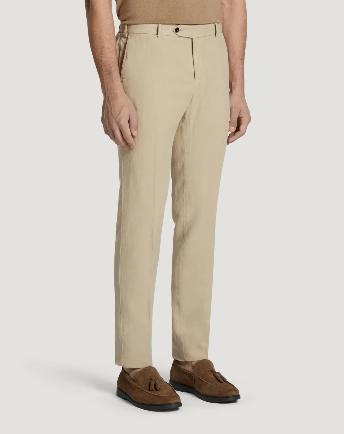 Pantaloni Torino Pantaloni Slim in cotone e lino batavia In Linea