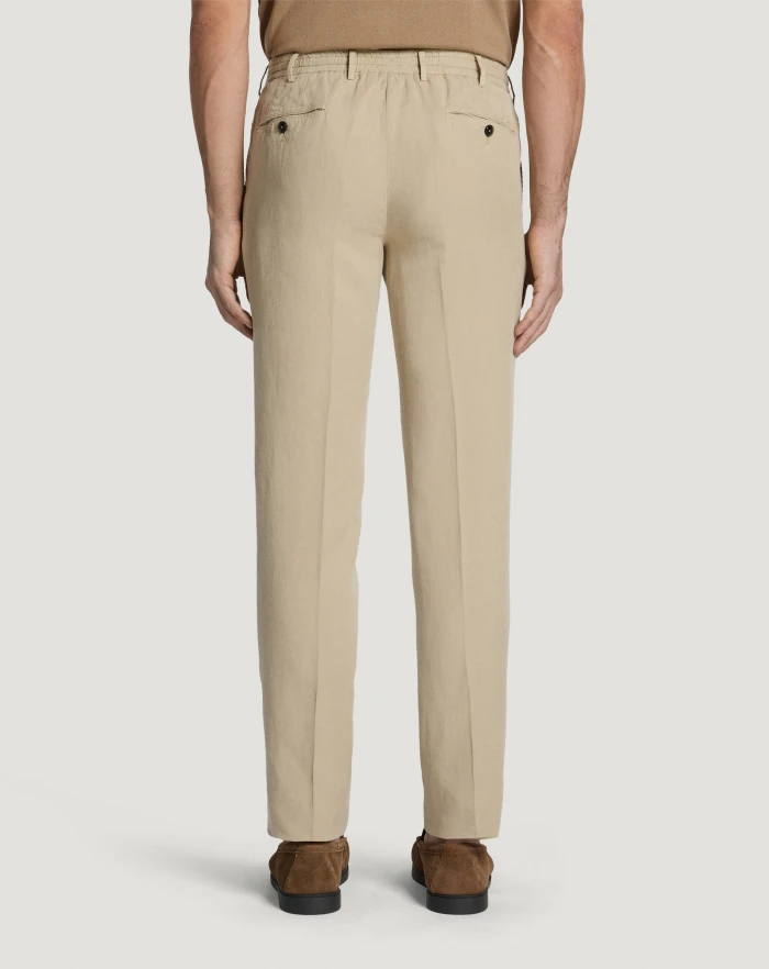 Pantaloni Torino Pantaloni Slim in cotone e lino batavia In Linea