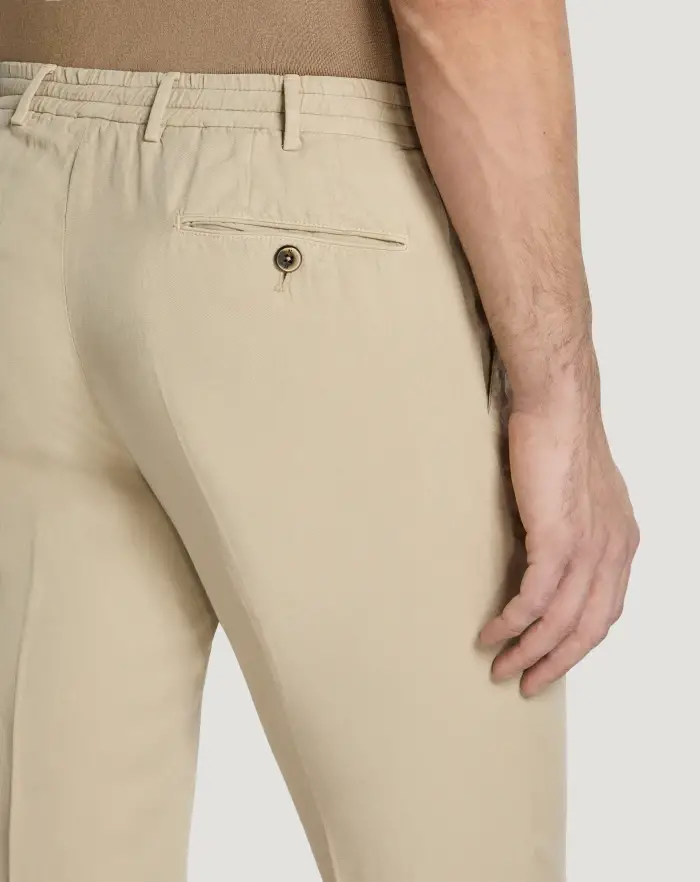 Pantaloni Torino Pantaloni Slim in cotone e lino batavia In Linea