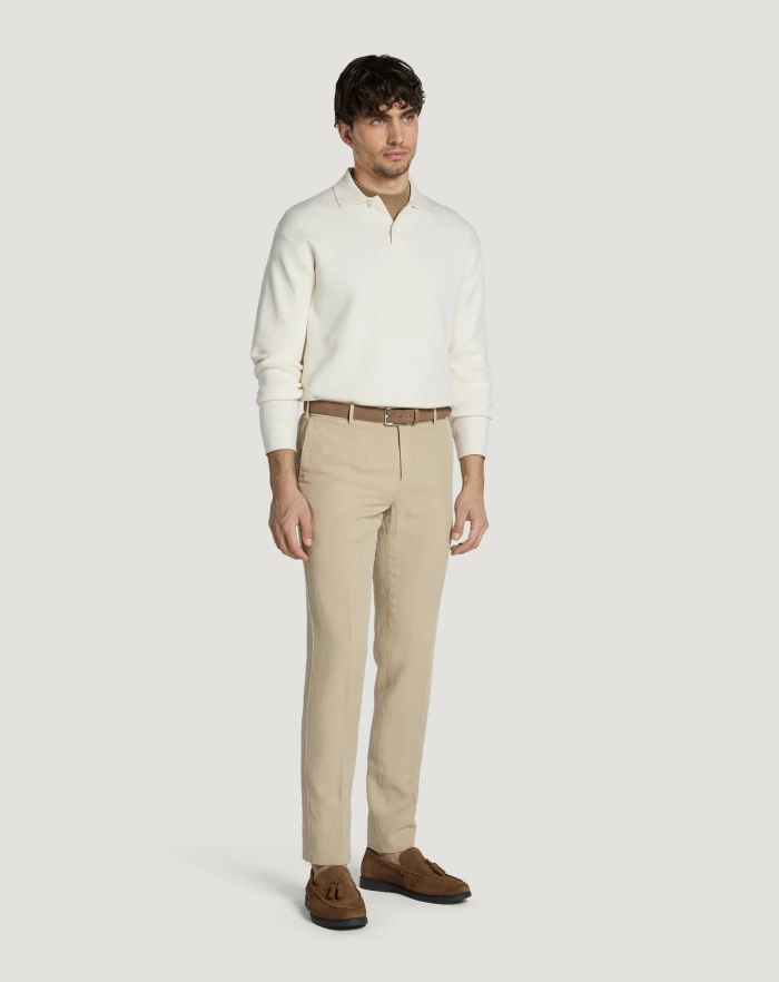 Pantaloni Torino Pantaloni Slim in cotone e lino batavia In Linea