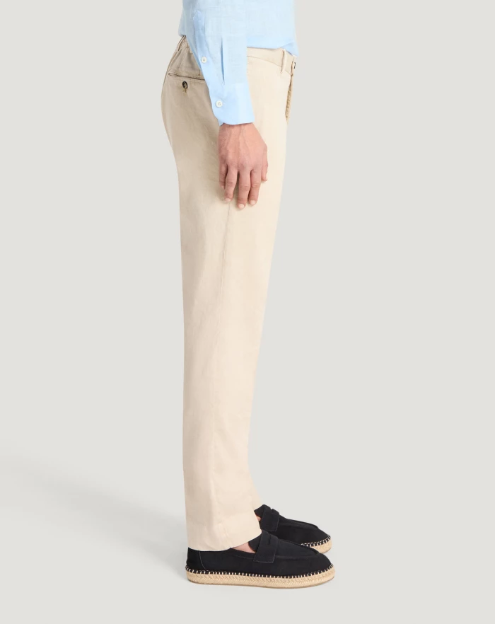 Pantaloni Torino Pantaloni Slim in lino stretch délavé Promozione