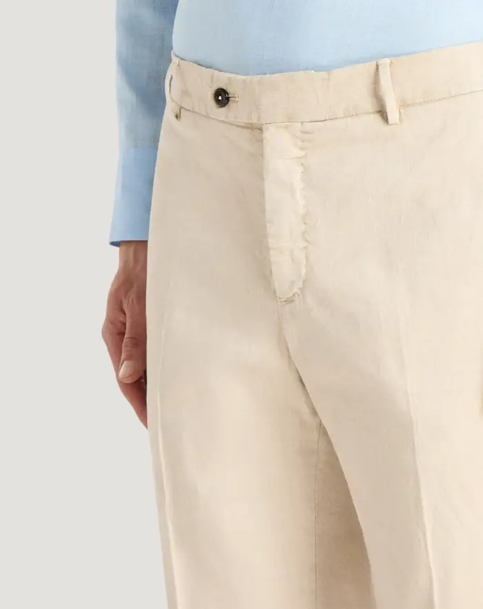 Pantaloni Torino Pantaloni Slim in lino stretch délavé Promozione