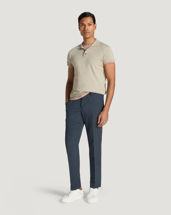 Pantaloni Torino Pantaloni Slim in cotone e lino batavia Prezzo Ridotto