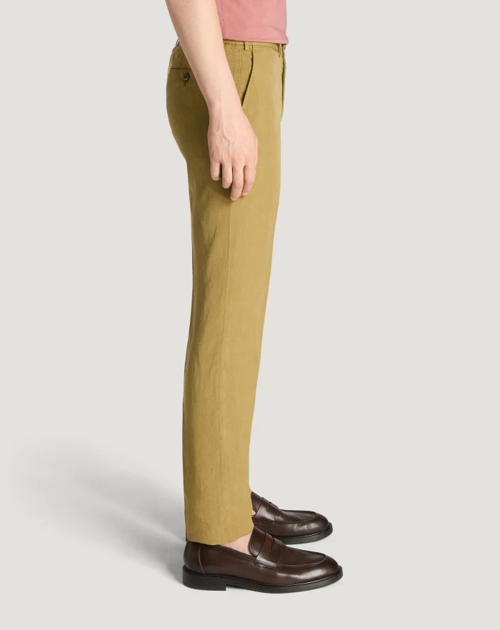 Pantaloni Torino Pantaloni Slim in cotone e lino batavia Novità